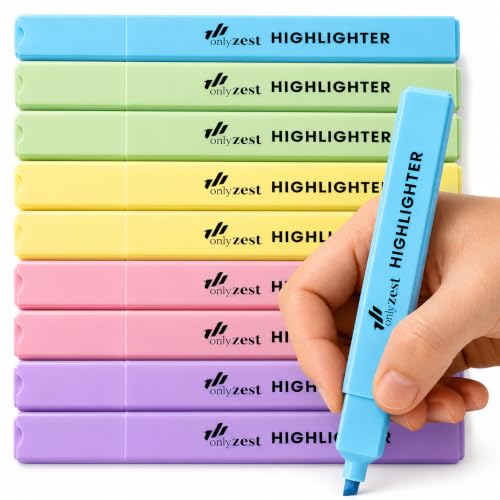 10 Aesthetic Bible Highlighters - Chisel Tip Liquid Ink Marker | Pen with Snap Caps for Clean Highlighting - Assorted Colors, No Bleed & Quick Dry - Bible Marker for Journaling & Studying - color: Candy