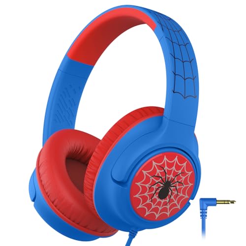 iClever Kids Headphones with Cord, 85dBA Safe Volume, Stereo Sound Foldable Adjustable, 3.5mm Jack, Over Ear Wired Headphones for Kids School/Boys/Girls/iPad/Tablet/Travel - color: A-Blue Attack
