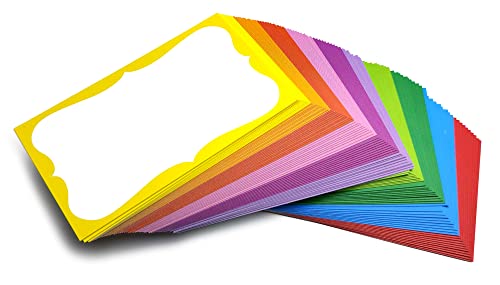 PPAPPAPPIYO 100 Pack Extra Thick 3.5x2 Index Cards, 250gsm Premium Mini Flash Cards with Colorful Borders, Semi-Matte Finish for Study, Vocabulary and Organization