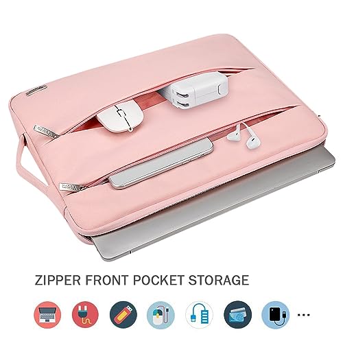 Voova Laptop Sleeve Carrying Case 13 13.6 Inch Compatible with MacBook Air 13 M1/M2/M3/M4, MacBook Pro 13/14, IPad Pro 13, Waterproof Slim Computer Cover Bag, Sakura Pink - color: Sakura Pink, size: 12.6-13.6 Inch