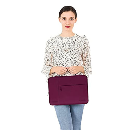 MOSISO Laptop Case 13.3 inch, 13-13.3 inch Laptop Sleeve with Handle Compatible with MacBook Air/Pro 13/Pro 14 M5 M4 M3 M2 M1,HP Dell ASUS Lenovo, Polyester Multifunctional Computer Bag, Burgundy - color: Burgundy, size: 13.3 inch