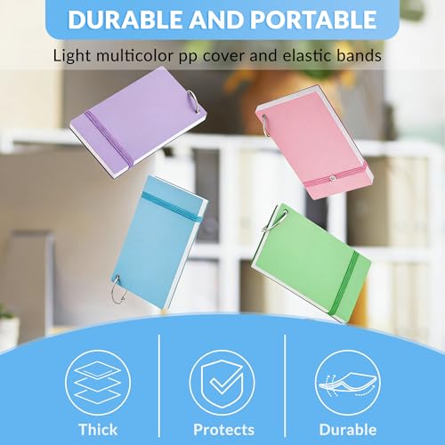 NEEWAY Heavyweight Ruled Index Cards 3x5, 200 Count Flash Cards with Rings and Cover, White Note Cards Lined for Home, Office (Light Multicolor) - color: Light Multicolor