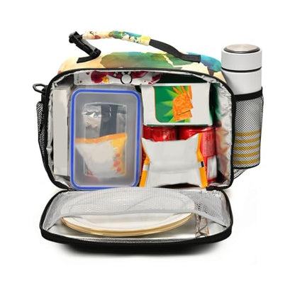 Map Color Kids Lunch Box Insulated Lunch Bags Cooler Tote Bag with Removable Shoulder Strap for Boy Girl Student 20848239 - color: Map Color