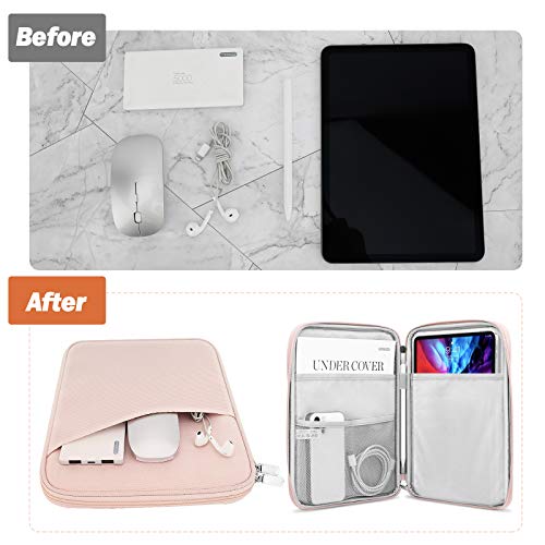 MoKo 9-11 Inch Tablet Sleeve Bag Carrying Case with Accessory Pocket | Fits iPad Air 11-inch M4, iPad Pro 11-inch M5, iPad A16 11-inch, iPad 10/9/8/7th and Tab S9/S8 11-inch, Pink - color: Pink, size: 9-11 Inch