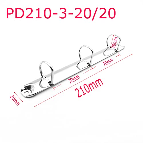 Shuokecrafts 5pcs A5 Size Half Letter Notebook Ring Binder Mechanism, 3 D-Rings, 20mm Inner Height, 20mm Base Width,Replacement Kit - size: 20mm