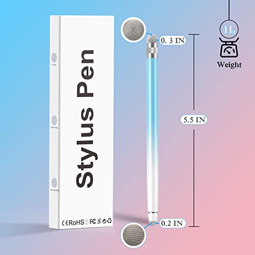 Bopomofo 2PCS Stylus Pen for Touchscreen,High Sensitivity & Precision | Metal Barrel,Fiber Tip,No Charging,Compatible with iPhone iPad Android Microsoft Surface Nintendo Switch Touch Screen - color: B-White Pink/White Blue