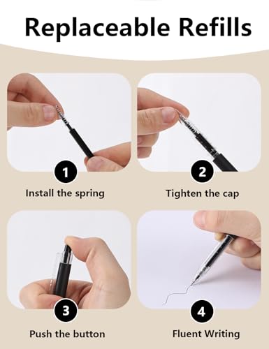 12pcs 0.28mm Fine Point Pen, Japanese Style Ultra Fine Point Black Gel Roller Pens Quick Dry Precise and Smooth Writing (12pcs mix 0.28 pens)