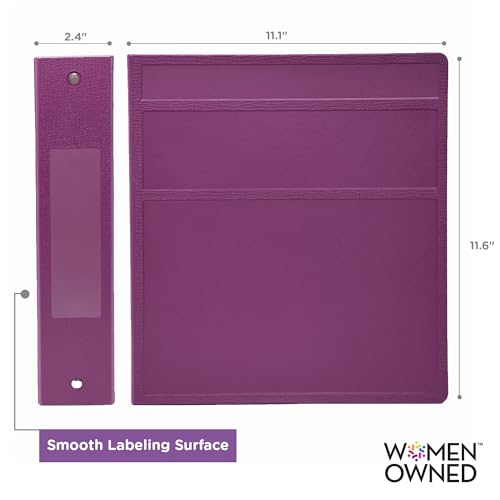 Carstens 2-Inch Heavy Duty 3-Ring Binder - Side Opening, Dewberry Purple, Durable Plastic, No-Gap Rings, Waterproof Cover No Pockets, Holds 300 Letter Sheets, BPA-Free Made in USA (2841-3R) Case of 16 - color: Purple, size: Case of 16