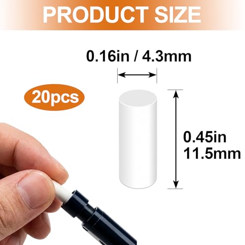 20 Pcs White Refill Erasers for Propelling Pencils, Universal Traceless Eraser Replacement, Mechanical Pencil Eraser Refills for Office, Notebook - color: White,20pcs,11.5x4.3mm