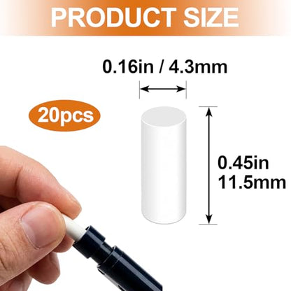20 Pcs White Refill Erasers for Propelling Pencils, Universal Traceless Eraser Replacement, Mechanical Pencil Eraser Refills for Office, Notebook - color: White,20pcs,11.5x4.3mm
