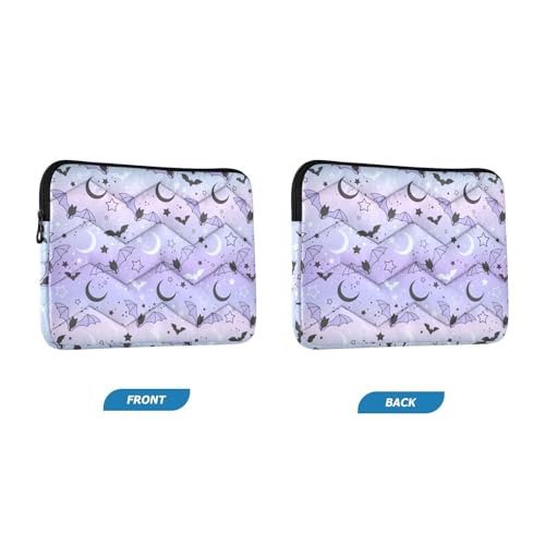 Cute Laptop Sleeve 13 inch Purple Bat Moon Laptop Bag 14 inch Waterproof Computer Bag for Women Laptop Accessories Computer Cover Bag for Tablet Men, A06D24018 - color: Purple Bat Moon