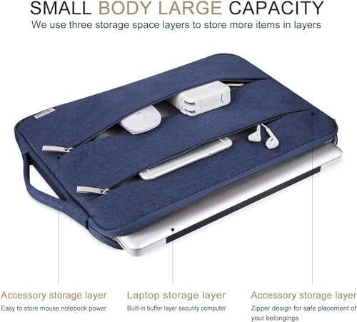 Voova 14 15 Inch Laptop Sleeve Case, Waterproof Computer Bag Cover Compatible with MacBook Air 15 M2/M3/M4 2022-2025, MacBook Pro 15, Hp chromebook 14, 14-15” Dell Lenovo Acer Asus, Blue - color: Blue, size: 14-15 Inch