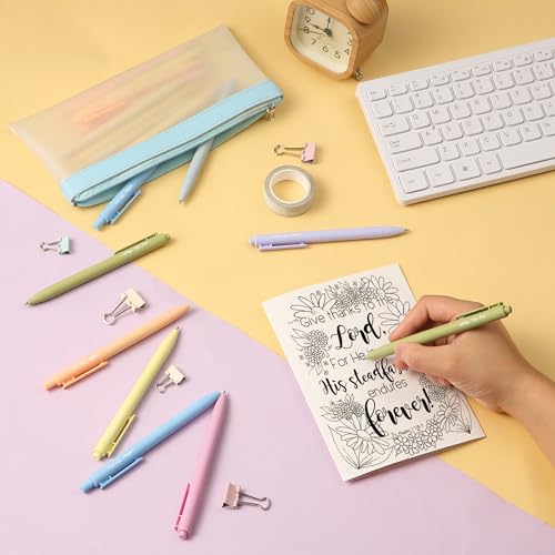 Mr. Pen- Retractable Gel Pens, 22 Pack, Black Ink, Mild Pastel Barrel | Fine Point 0.5 mm, Fast Dry, Smooth Writing, Cute Gel Ink Pens Bulk for Drawing, Writing Planner and School Supplies