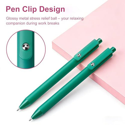10 Pack Fidget Pens for Adults, Anxiety Relief Ballpoint Pens, 1mm Smooth Writing for Journaling and Bible Study, Soft Rubber Barrel, Sensory Office and School Supplies（Green） - color: Green