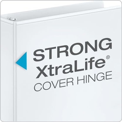 Cardinal 3 Ring Binder, 3 Inch Performer ClearVue Binder, Round Rings, 625-Sheet Capacity, Customizable ClearVue Covers, PVC-Free, White (67524) - color: White, size: 3-Inch