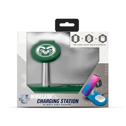 SOAR Collegiate 3-in-1 Wireless Charging Station - color: Colorado State Rams