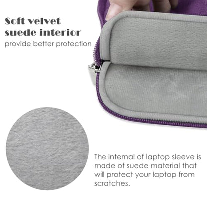 Laptop Sleeve Case for MacBook Air 13.6" & MacBook Pro 13.3" with Handle | WaterProof, with Accessory Pocket, Scratch-resistant,Soft Velvet Lining, Canvas Surface, for Travel, Home, Office(Purple) - color: Purple