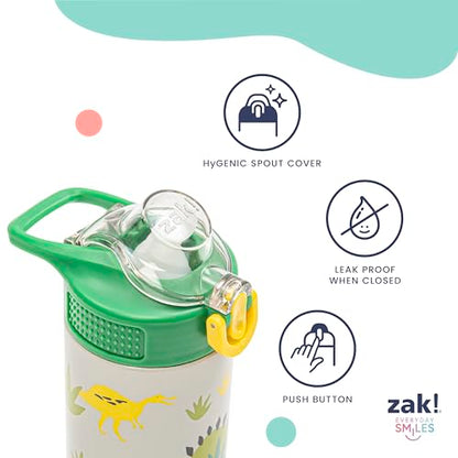 Zak Designs KPop Demon Hunters Sage Kids Water Bottle For School or Travel, 19oz Stainless Steel Water Bottle With Straw, Handle, and Leak-Proof, Pop-Up Spout Cover (Rumi, Mira, Zoey) - color: KPop Demon Hunters (Rumi, Mira, Zoey)
