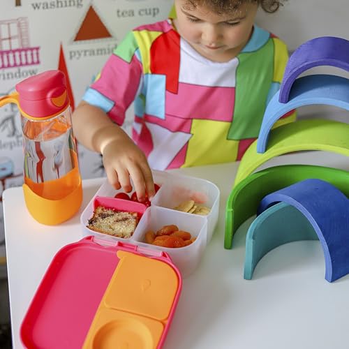 b.box Mini Lunch Box Kids | 4.25 Cup Leak Proof Bento Box for Kids Ages 3+ | 3 Compartment Snack Containers, School Lunch Container, Dishwasher Safe, BPA-Free, PFAS-Free - Strawberry Shake - color: Strawberry Shake, size: 1-pack