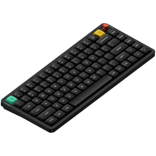 nuphy Air75 V3 Custom Mechanical Keyboard with Knob, Black-Nano Switches | 75% Low Profile keyboard, Hot-Swap, for Mac/Windows, Support Bluetooth/2.4GHz/USB-C,Silent keyboards, Wireless, RGB Backlit - color: Black, size: Blush nano Switch