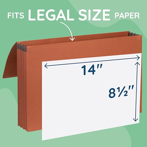 Blue Summit Accordion File Wallet with Flap and Cord Closure, Legal Size, 3” Expansion – 10 Pack