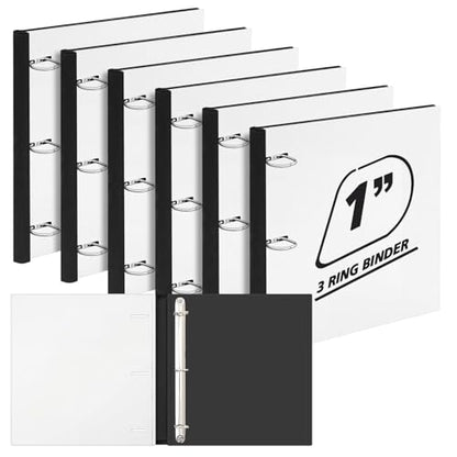 Henoyso 6 Pack 1 Inch Telescoping 3 Ring Binder Bulk, Expandable D Ring Binder with Telescoping Spine for Flexible File Storage, Holds 8.5"x11" Paper, for Office, School & Home Use(White) - color: White
