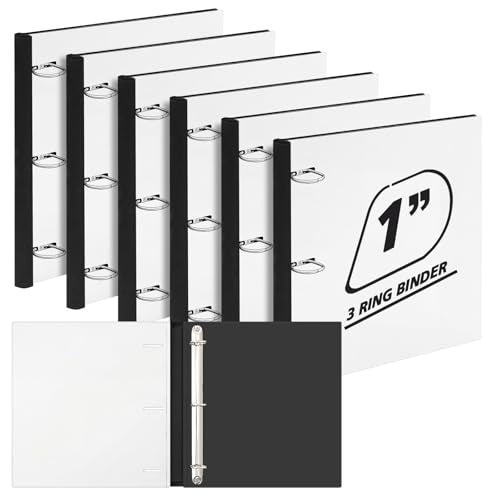 Henoyso 6 Pack 1 Inch Telescoping 3 Ring Binder Bulk, Expandable D Ring Binder with Telescoping Spine for Flexible File Storage, Holds 8.5"x11" Paper, for Office, School & Home Use(White) - color: White