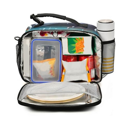 Space Planet Universe Kids Lunch Box Insulated Lunch Bags Cooler Tote Bag with Removable Shoulder Strap for Boy Girl Student 20847713 - color: Space