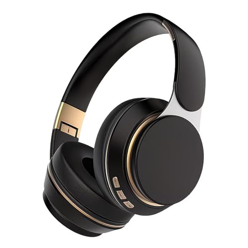 Wireless Bluetooth Headphones, Foldable Over-Ear Headphones with Microphone, Compatible with Phones, Laptops and Tablets, Suitable for School, Travel and Gaming (Black) - color: Black