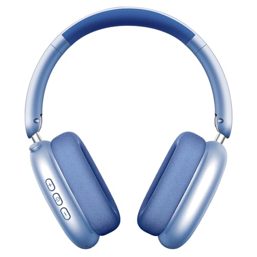 Wentronic Y01 Wireless Noise Canceling Headphones Bluetooth 5.3 Over Ear Headphones with Microphone, Hi-Res Audio, 48H Playtime, Foldable Comfortable Earpads,Compatible with iOS,Android,PC, Blue - color: Blue