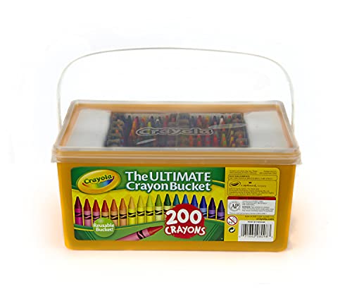Crayola Ultimate Crayon Bucket, 200 Crayons, Duplicates of Favorite Colors, Gift for Kids