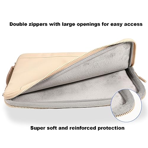 LANDICI 360°Protective Laptop Sleeve Case 14 15 Inch, Waterproof Slim Computer Cover Bag Compatible with MacBook Air M2 15, MacBook Pro 14/15, Chromebook 14/15, Asus vivobook 14, Apricot - color: Apricot, size: 14-15 Inch