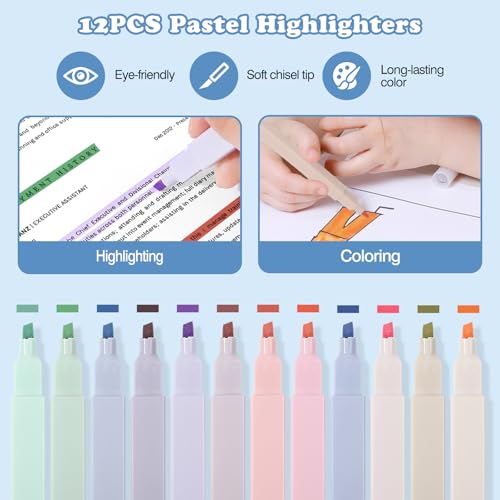 MoKo Pencil Case with Supplies, 56Pcs Aesthetic School Set, Green | Includes 12 gel pens, 12 highlighters, 6 mechanical pencils, refills, sticky notes, index tabs, rulers and correction tapes. - color: Green-56P