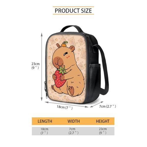 BIGCARJOB Capybara School Bags Set for Kids Girls Large Backpack Back to School Bookbags Set with Lunch Box and Pencil HolderTeens College Student Casual Daypack - color: Capybara Print, size: One Size