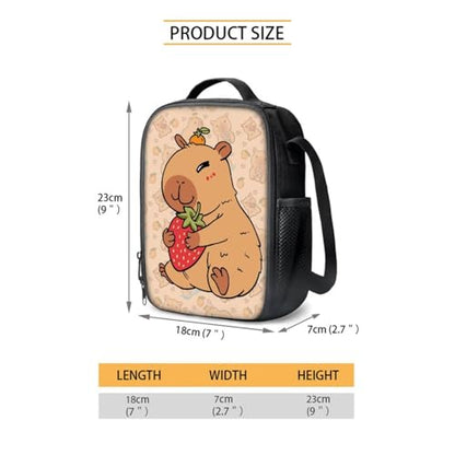 BIGCARJOB Capybara School Bags Set for Kids Girls Large Backpack Back to School Bookbags Set with Lunch Box and Pencil HolderTeens College Student Casual Daypack - color: Capybara Print, size: One Size