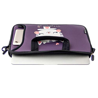 RICHEN 10 inch Messenger Bag Carrying Case Sleeve with Handle Accessory Pocket Fits 7 to 10-Inch Laptops/Notebook/ebooks/Kids Tablet/Pad (7-10.2 inch, Cute Cat) - color: Cute Cat, size: 7-10.2 inch