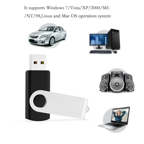USB Flash Drive 2G 20 Pack Bulk USB 2.0 Flash Drives Thumb Drive Swivel Memory Stick Jump Drive Pen Drive Zip Drive - color: Black