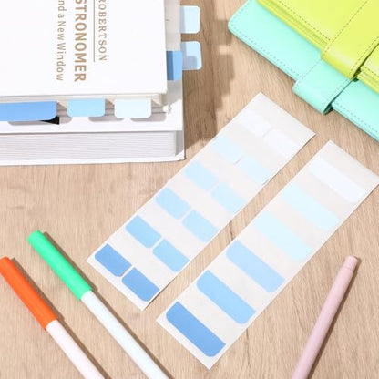 300 Pcs Sticky Index Book Tabs Bible Tabs Gradient Repositionable Page Tab Labels for Notebooks File Classification(Blue) - color: Blue