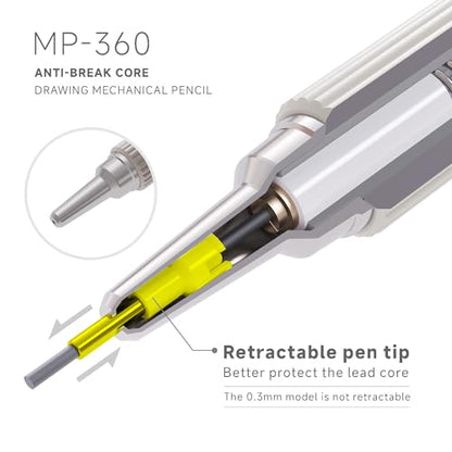 languo Mechanical Pencil Set with Case, 4PCS Drafting Pencils 0.3mm 0.5mm 0.7mm 0.9mm – 4 Tubes HB & 2B Lead Refills, 3 Erasers, Mechanical Pencil Kit for Writing & Drawing - style: 0.3mm + 0.5mm + 0.7mm + 0.9mm