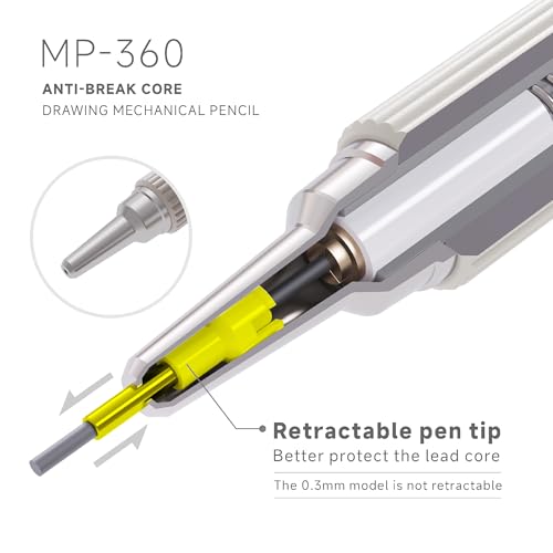languo 0.7mm Mechanical Pencil Set with Case, 4PCS Drafting Mechanical Pencils Kit – 4 Tubes 2B Lead Refills, 3 Erasers, Ideal Pencil Set for Writing & Drawing - style: 0.7mm