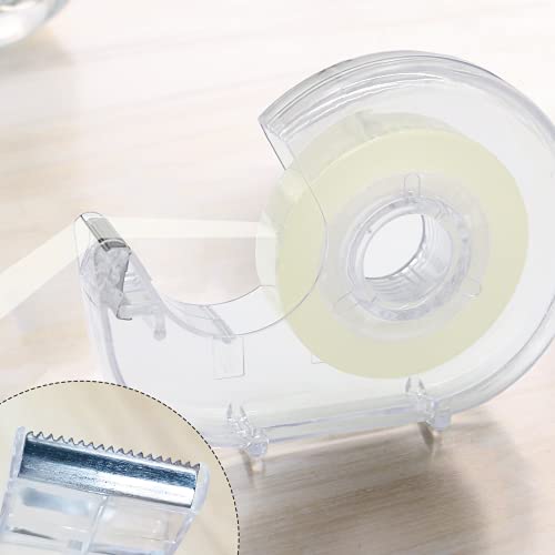 OWLKELA 8 Pack Clear Tapes and Refillable Dispensers, 0.7" x 28 yds per roll, Transparent Tape Refills, Office Tape with Dispenser for Home, School, 1 inch White core - size: 8 Pcs
