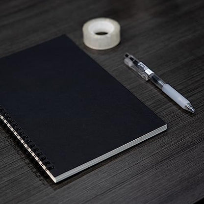Ykimok 2 Pack College Ruled Notebook, Soft Black Cover Spiral Notebook, Memo Notepad Sketchbook, Students Office Business Diary Spiral Book Journal,100 Pages, 50 Sheets, 7.5x 5.1 Inches