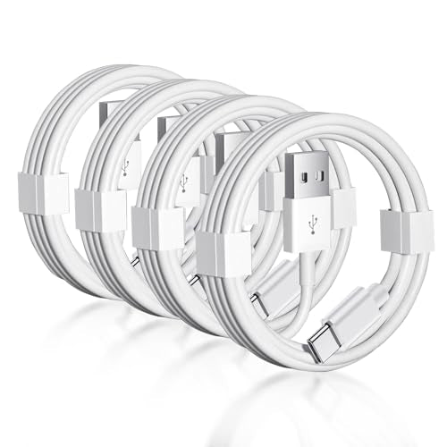 4 Pack Car Carplay Cable for iPhone 16e 17 Air 16 15 USB A to USB C Cable for iPhone 16 15 Pro Max 16 15 Plus for Carplay USB C, iPad usb C Cables iPad Pro Air 5th 4th Mini 6th Gen Charger Cord - color: White, size: 3 Feet, style: 4 Pack
