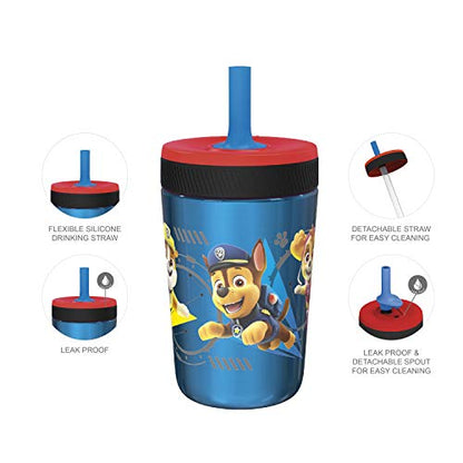 Zak Designs PAW Patrol Kelso Tumbler Set, Leak-Proof Screw-On Lid with Straw, Bundle for Kids Includes Plastic and Stainless Steel Cups with Additional Sipper (Paw Patrol- 3pc) - color: Paw Patrol, size: 3 Piece Set (Pack of 1)