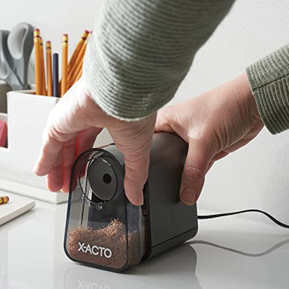 X-ACTO Pencil Sharpener, Mighty Mite Electric Sharpener, With Pencil Saver®, SafeStart® Motor, Black - Classroom, School, Teacher Supplies - size: Pack of 1