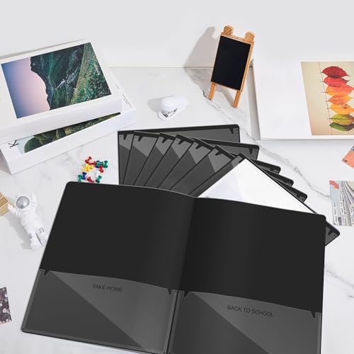 Henoyso 100 Pcs Folders Take Home Heavy Duty 2 Pocket Homework Folder for Students Parent Teacher Communication, 11.8 x 9.45 Inch(Black) - color: Black