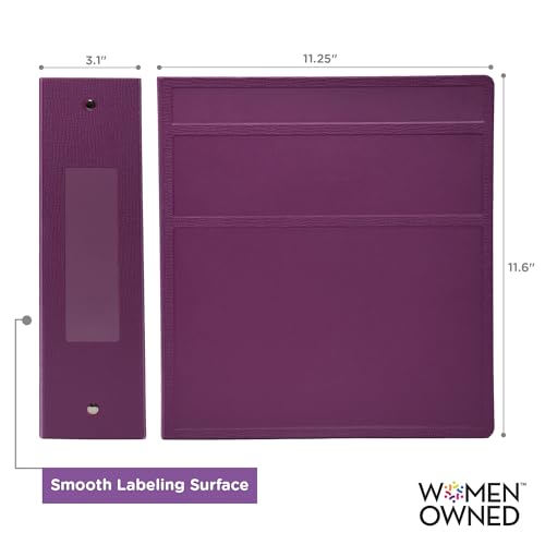 Carstens 3-Inch Heavy Duty 3-Ring Binder - Side Opening, Dewberry Purple, Durable Plastic, Precision No-Gap Rings, Waterproof Cover, No Pockets, Holds 400 Letter Sheets, BPA-Free Made in USA (1707-3R) - color: Purple, size: Individual