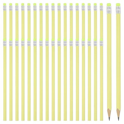 PATIKIL Round Pencils, 36 Pack Triangle HB Graphite Pencil Woodcase Wooden Pencils with Eraser for Classroom Office Writing Drawing Supplies, Yellow - color: Yellow