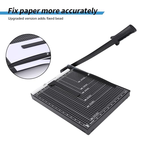 ISDIR 15" Guillotine Paper Cutter with Dual Pressure Bars, 15 Sheet Capacity, Magnetic Guide, Blade Lock, Heavy Duty Metal Base, for Cardstock, Crafts, DIY, Photos & Office - color: 15"black