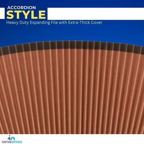 1InTheOffice Expanding File Folder 31 Sections, Accordion File Organizer, Numerical Open Top Pocket Expanding File Folder, Letter Size